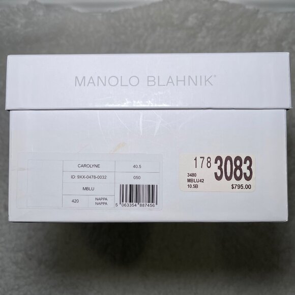 Manolo Blahnik Leather Slingback Kitten Heel in light blue, size 10.5B 40.5 - Picture 10 of 10